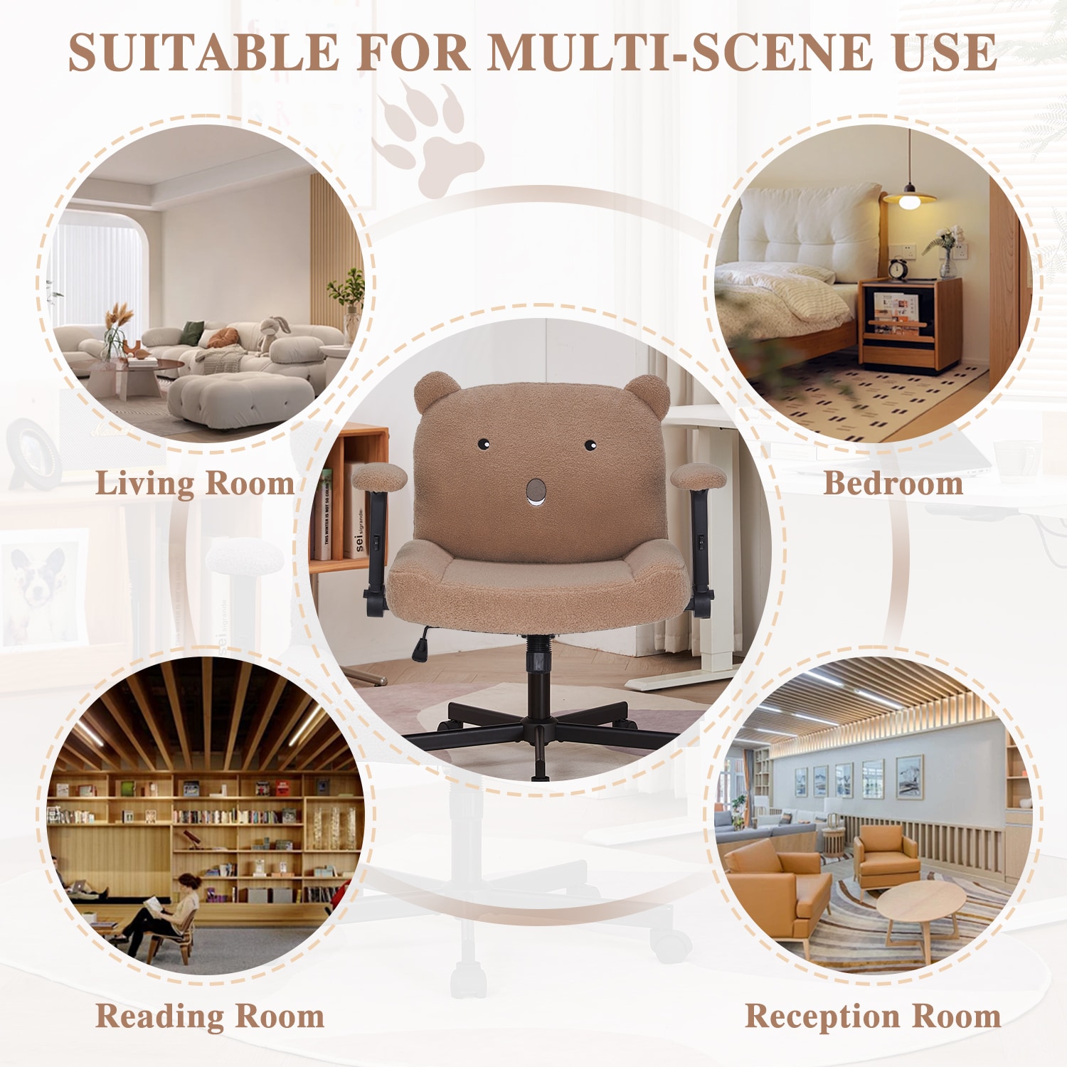 Sunchen Criss Cross Chair With Wheels And Arms, Cross Legged Office Chair With Wide Seat, Adjustable Cute Comfy Desk Chairs For Home Office, Bedroom, Vanity, Khaki_maomaolike.com